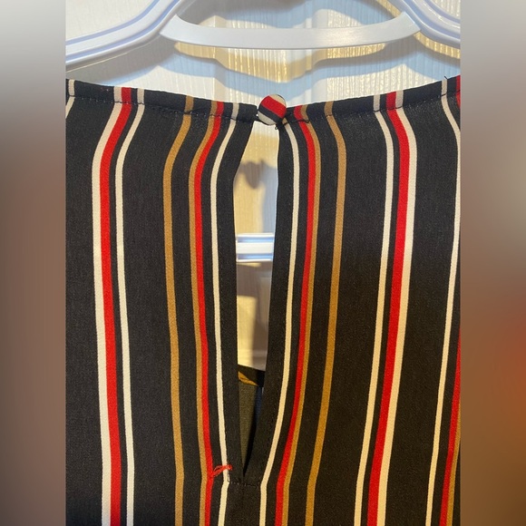 INC International Concepts Striped Twist Front Blouse Black Multi L - Picture 8 of 9
